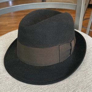 7 1/8 Knox New York men's black fur felt fedora